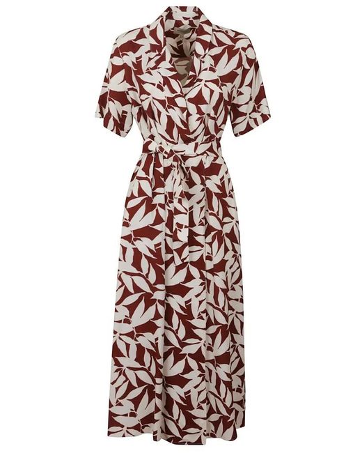 Woolrich Multicolor Classic Wrap Maxi Dress With Leaf Print