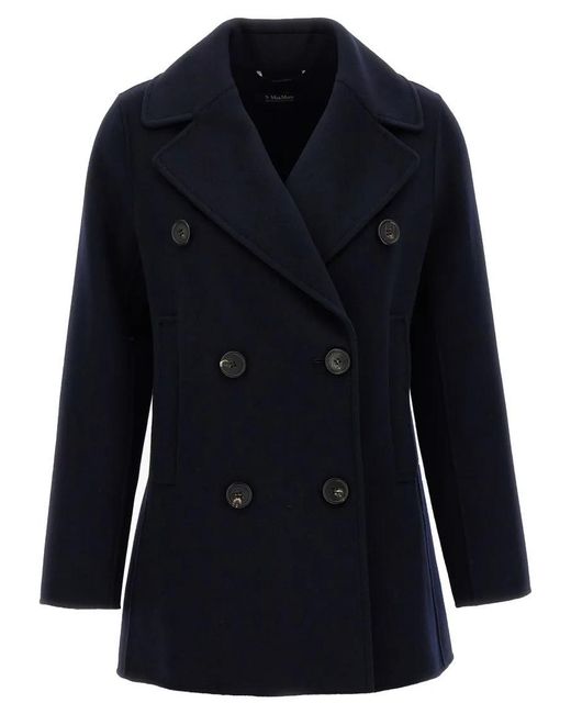 Max Mara Blue 'Caban' Coat