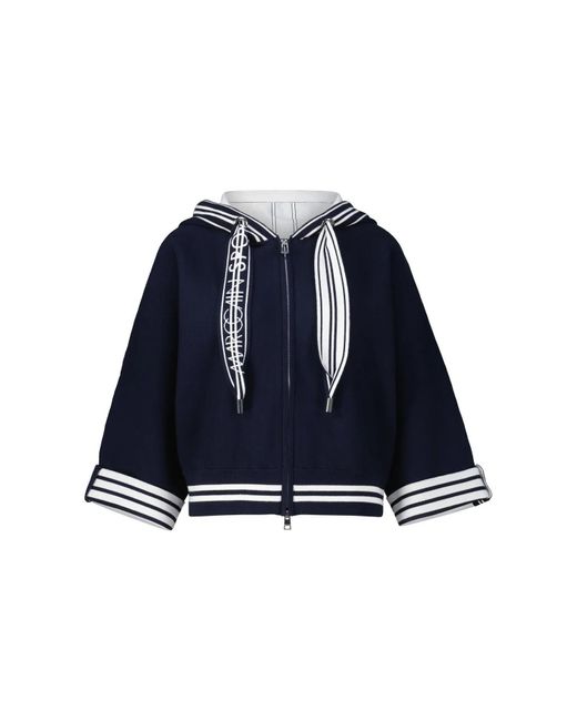 Marc Cain Blue Oversized Sweatjacke Mit Kapuze