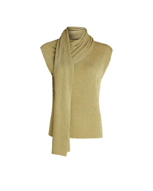 Karl Lagerfeld Green Oberteil Aus Metallic-Strick