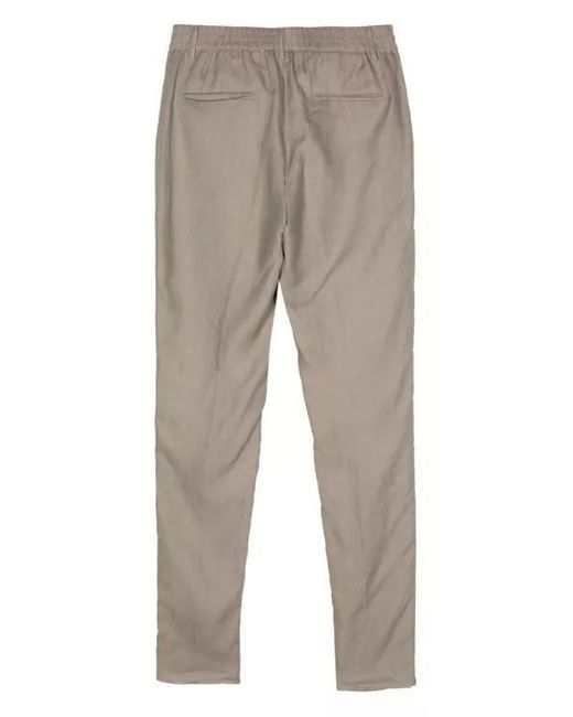 Peserico Linen Tailored Trousers in Gray für Herren