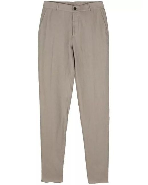 Peserico Linen Tailored Trousers in Gray für Herren
