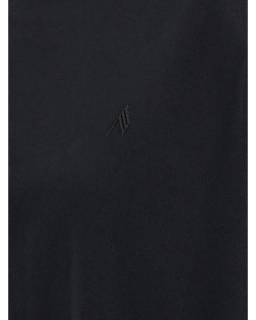 The Attico Black Maxi Shoulder Strap T-Shirt
