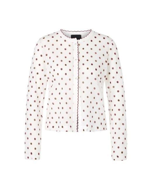 Marc Cain White Semitransparenter Cardigan Mit Muster
