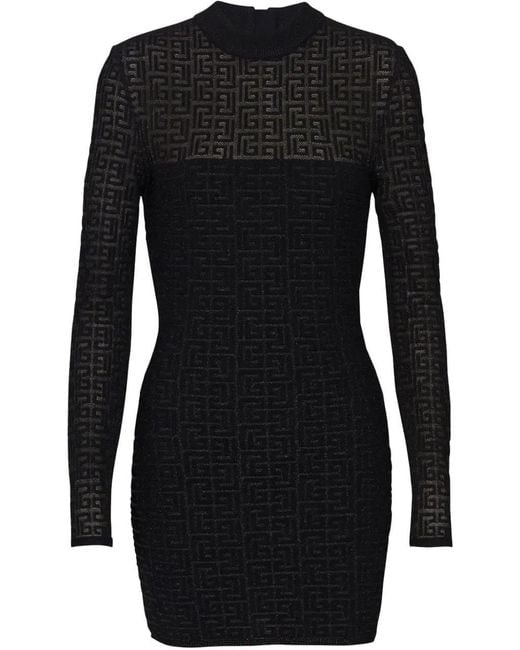 Balmain Black Viscose Dress