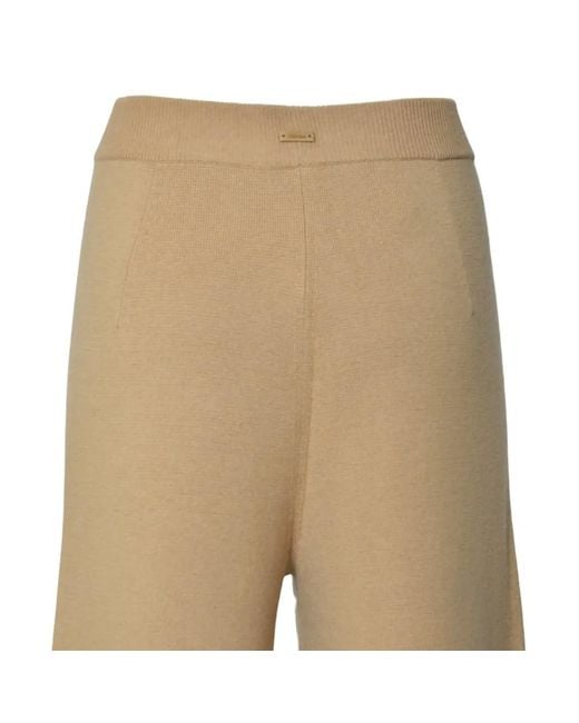 Max Mara Natural Wide-Leg Camel Trousers With High Waist