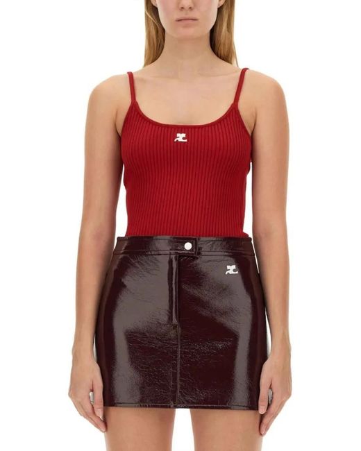 Courreges Red "Reedition" Knit Tank Top