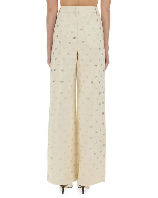 Self-Portrait Natural "Bow" Jeans