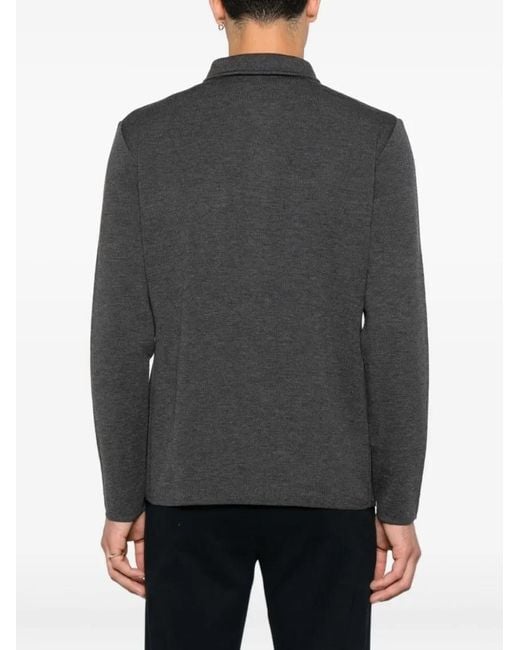 Lardini Tailored Wool Jacket With Patch Pockets in Black für Herren
