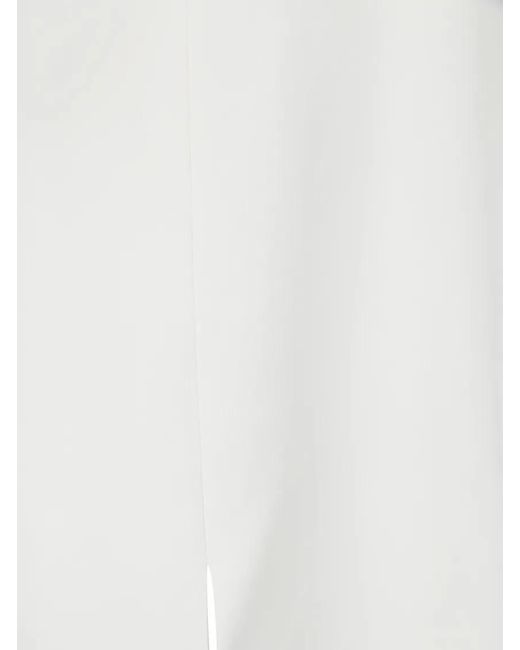 Khaite White Flowing Maxi Dress With V-Neck
