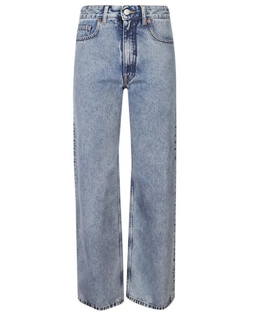 MM6 by Maison Martin Margiela Blue Light Washed Denim 5-Pocket Pants