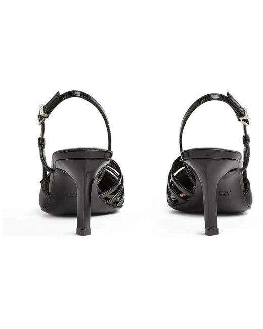 Gucci Black Leather Slingback Pumps