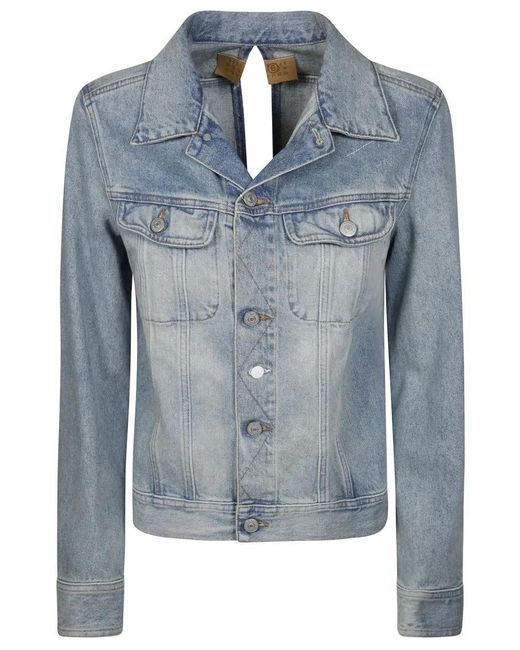 MM6 by Maison Martin Margiela Blue Denim Jacket With Button Closure