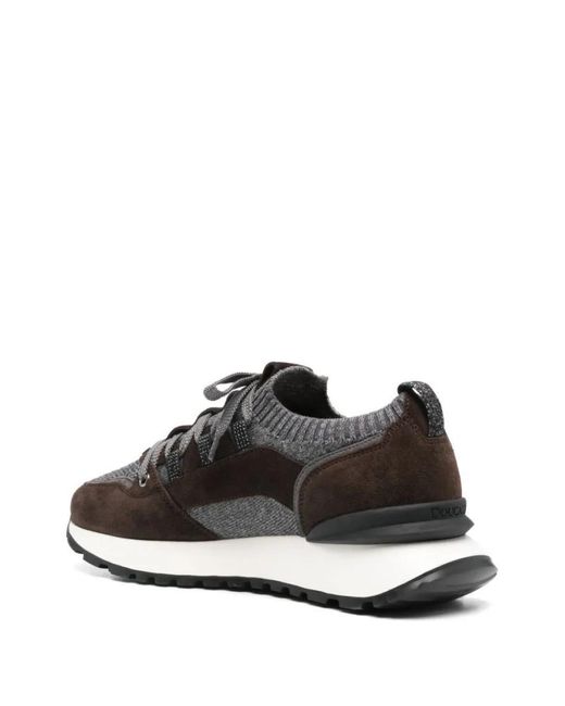 Doucal's Black Low-Top Sneaker
