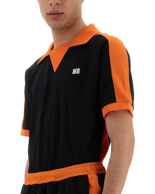 Wales Bonner Contrasting Collar Polo Shirt in Black für Herren