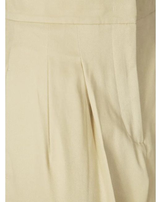 Weekend by Maxmara Natural High-Waisted Wide-Leg Pants With Front Pleats
