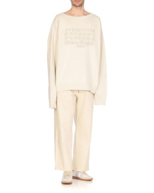 Maison Margiela Ivory Cotton Sweatshirt in White für Herren