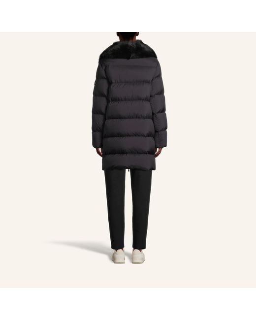 Moose Knuckles Black Steppmantel Belle Dune Mit Fellbesatz