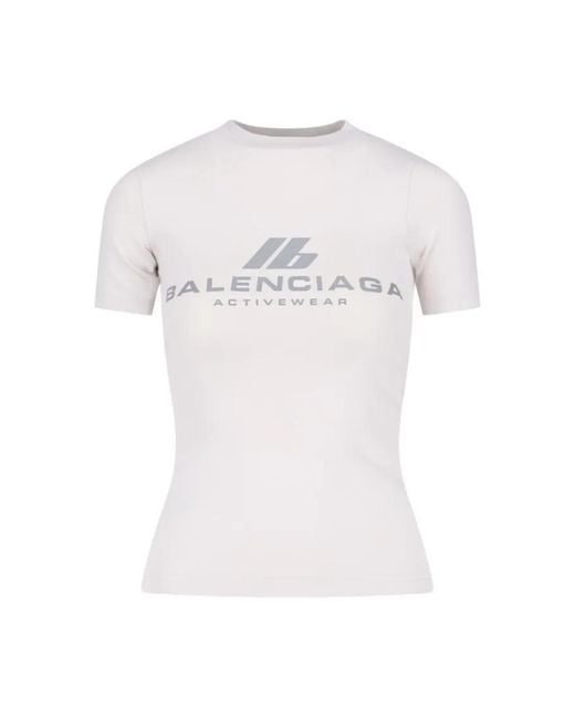 Balenciaga White "Activewear" Stretch Jersey T-Shirt –