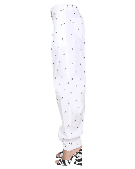 The Attico White All Over Logo Pants