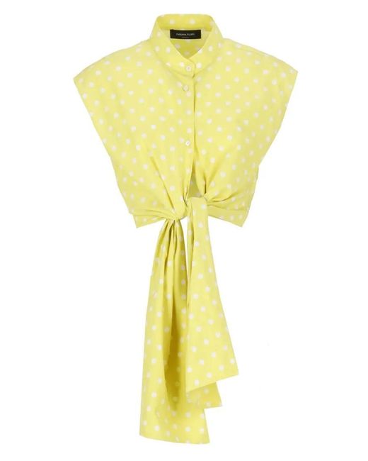 Fabiana Filippi Yellow Sleeveless Cotton Shirt