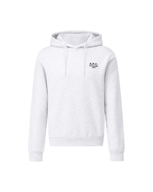 A.P.C. White Hoodie Mit Gesticktem Logo