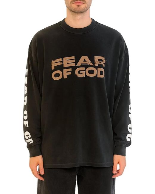 Fear Of God Relaxed Ls Tee in Black für Herren