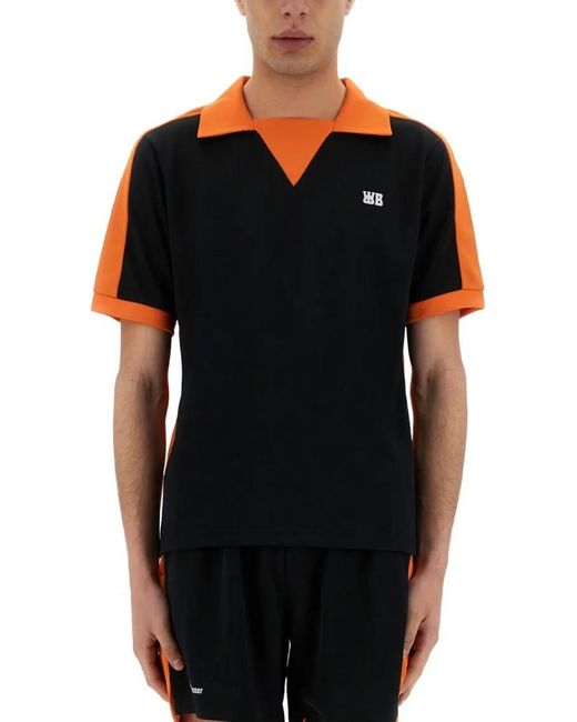 Wales Bonner Contrasting Collar Polo Shirt in Black für Herren