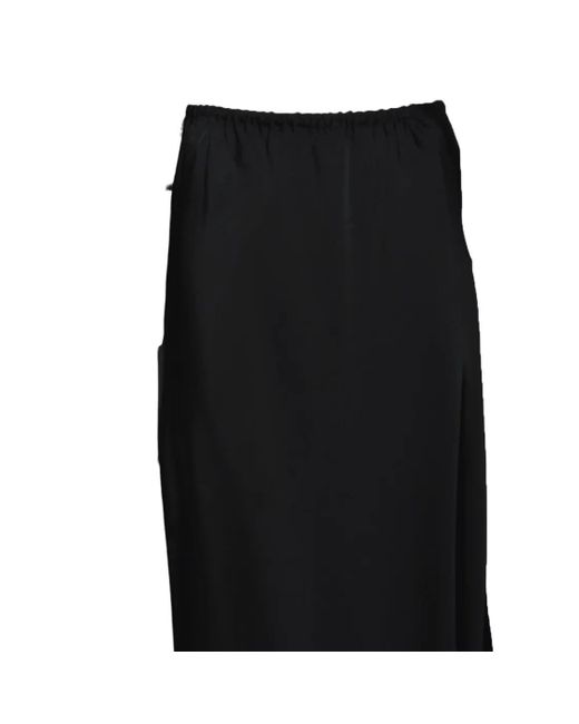 Jil Sander Black Viscose Satin Midi Skirt