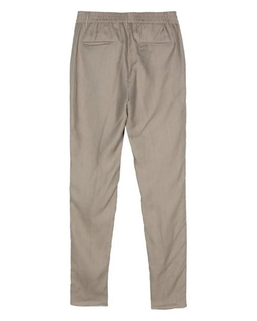 Peserico Linen Tailored Trousers in Gray für Herren
