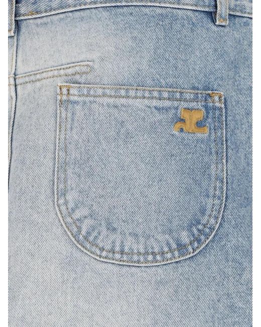 Courreges Blue Denim Mini Skirt