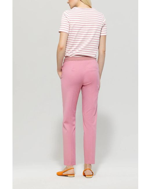 Luisa Cerano Pink Gabardine-Stretch-Pants