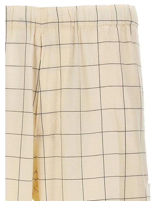 Undercover All-Over Checkered Pants With Elastic Waistband in Natural für Herren