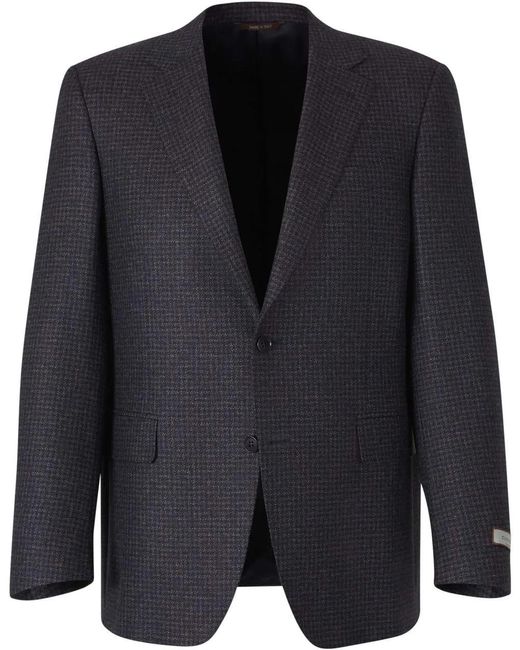 Canali Checked Pattern Blazer in Black für Herren