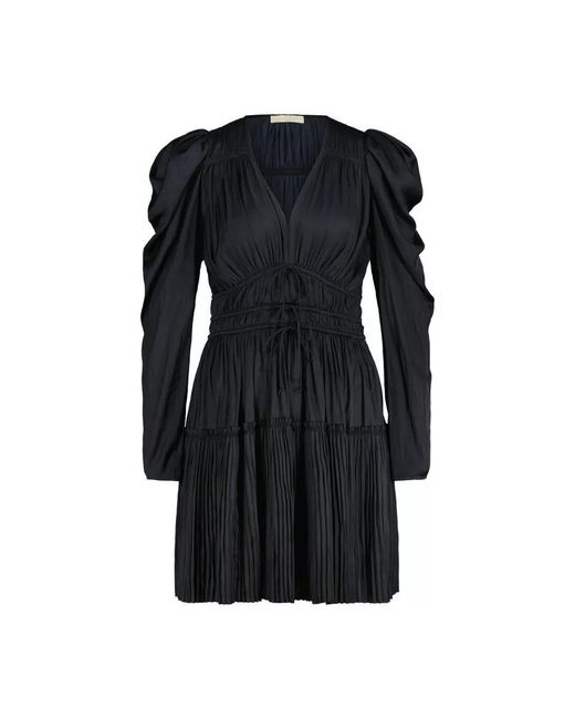 Ulla Johnson Black Satinkleid Lu Mit Plissee