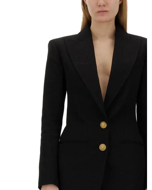 Balmain Black Tailored Wool Single-Breasted Jacket