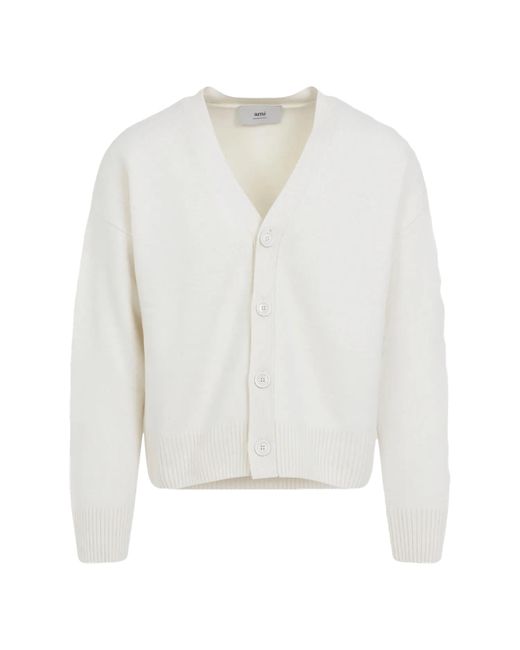AMI White Ami De Coeur Cardigan