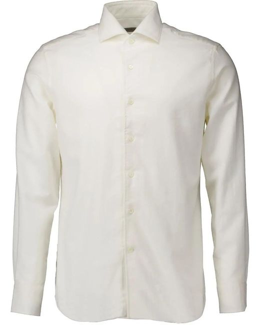Corneliani Lange Mouw Overhemden Ecru 9411629 in White für Herren