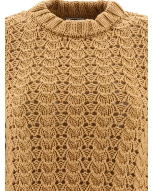 Aspesi Natural Pointelle Knit Crew Neck Sweater