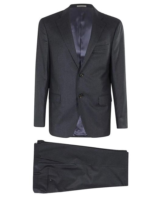 Corneliani Pied De Poule Wool Suit With Tailored Fit in Blue für Herren