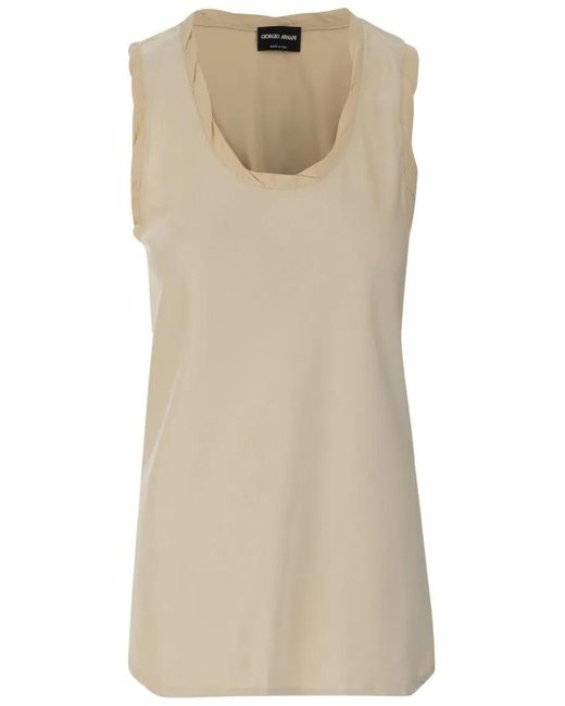 Giorgio Armani Natural Viscose And Silk Long Top