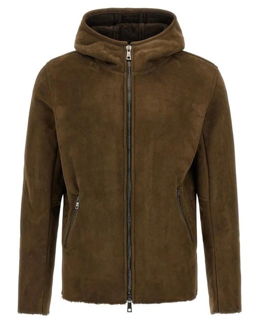 Giorgio Brato Shearling Hooded Jacket in Green für Herren