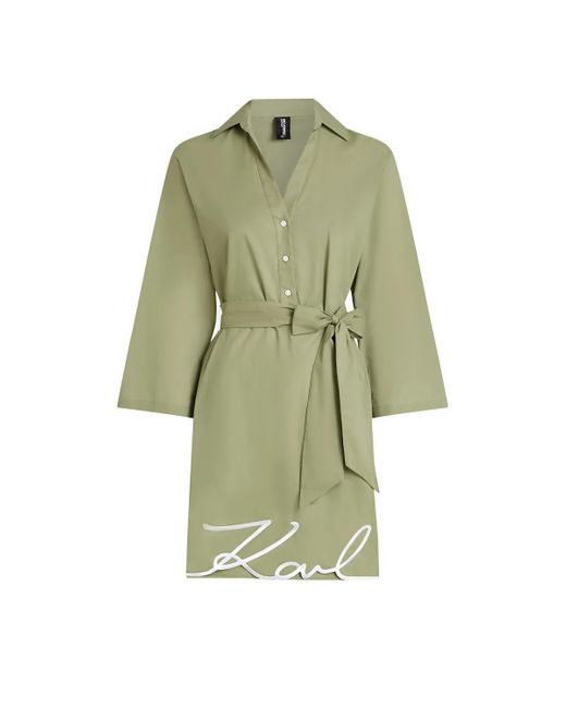Karl Lagerfeld Green K/Signature Strand-Hemdkleid