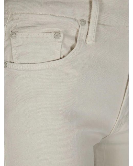 Mother Gray Pristine Flared High-Waisted Pants With Subtle Det