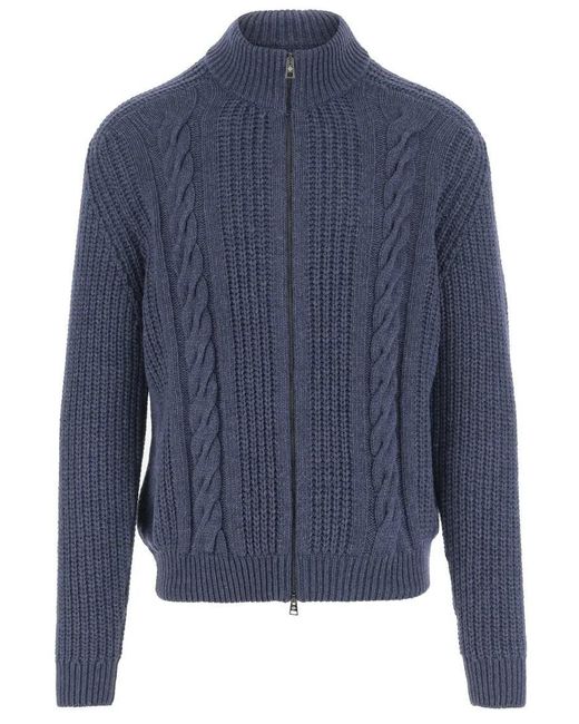 Tagliatore Godfrey Wool Blend Sweater in Blue für Herren