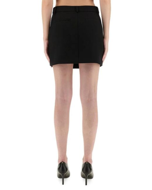 Moschino Black Fitted Mini Skirt With Subtle Side Pockets