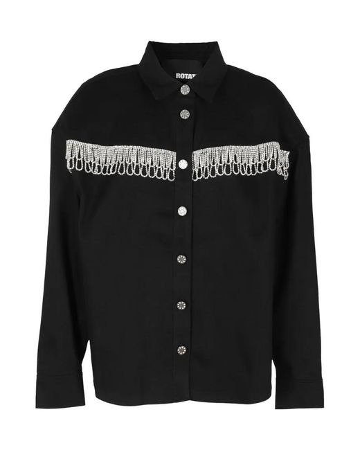 ROTATE BIRGER CHRISTENSEN Black Twill Oversized Jacket