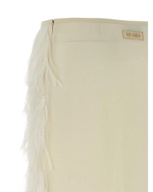 The Attico Natural Ostrich Feather Skirt