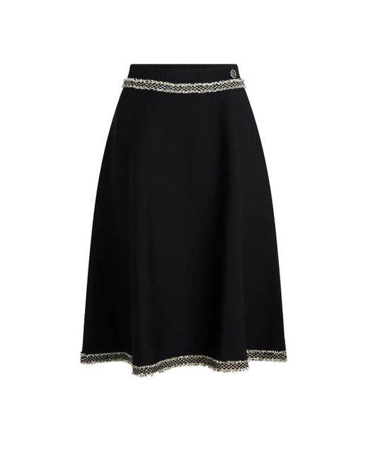 Karl Lagerfeld Black Strickrock Mit Bouclé-Details