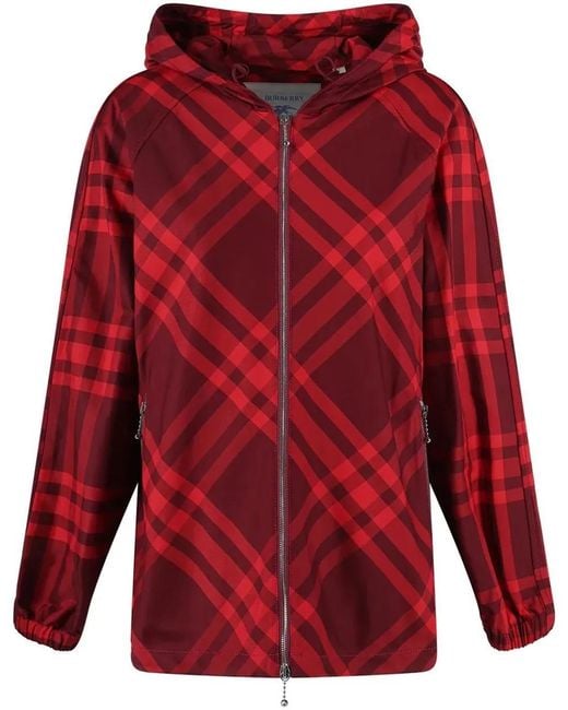 Burberry Red Windbreaker Jacket